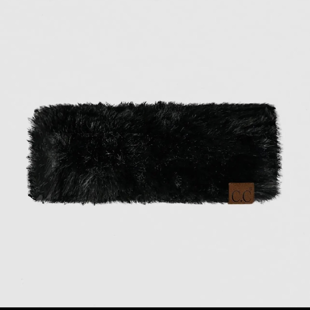 C.C. White Faux Fur Headband
